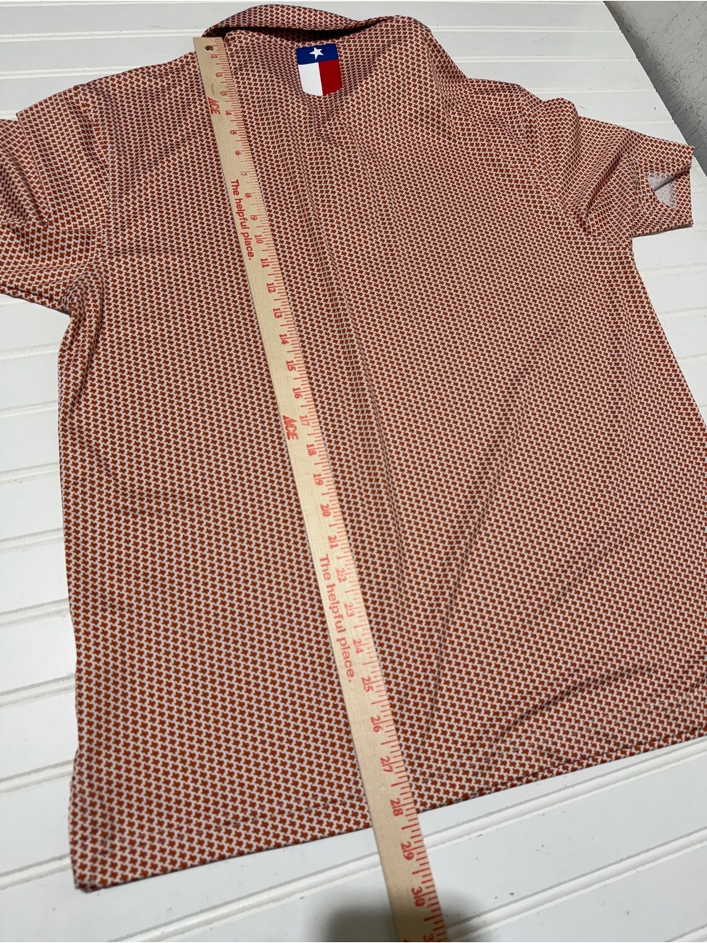 Rhoback "The Don't Mess" Texas State Print Performance Polo Shirt Men's Medium - Picture 7 of 11